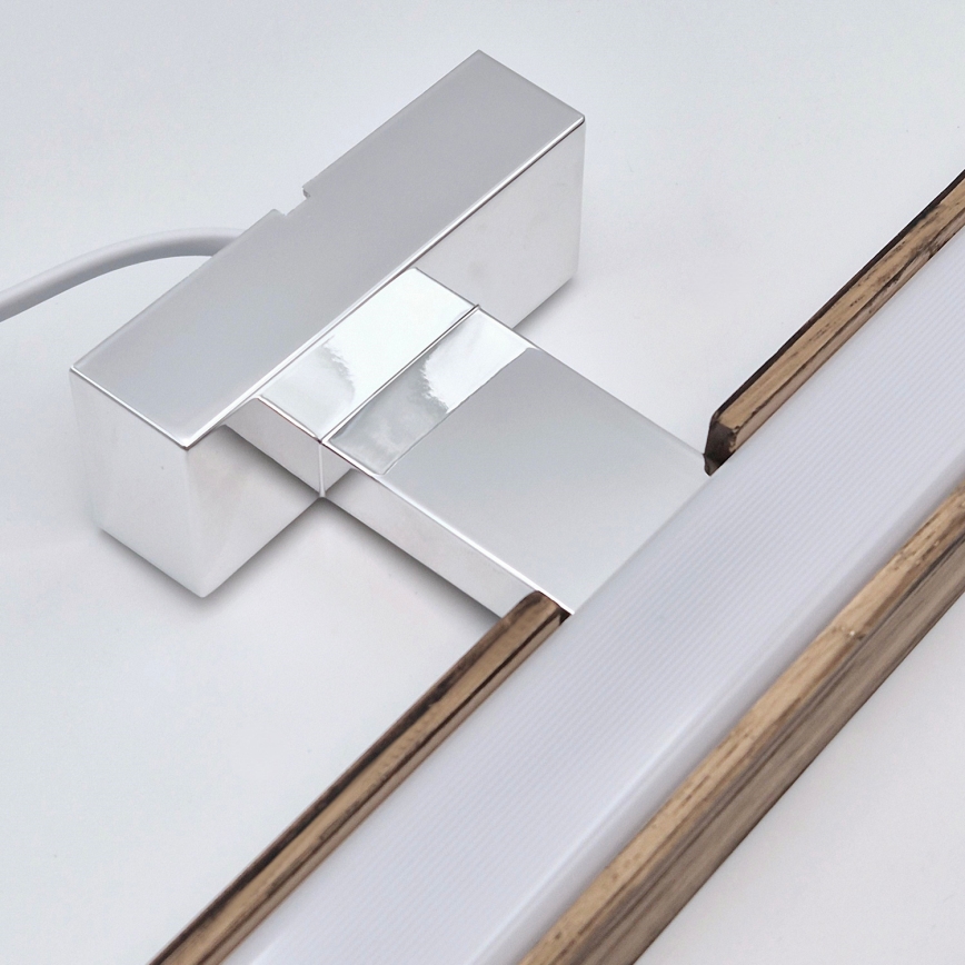 Brilagi - Kylpyhuoneen LED-peilivalo WOODY MIRROR LED/15W/230V 90 cm IP44 tammi saksanpähkinä/kiiltävä kromi