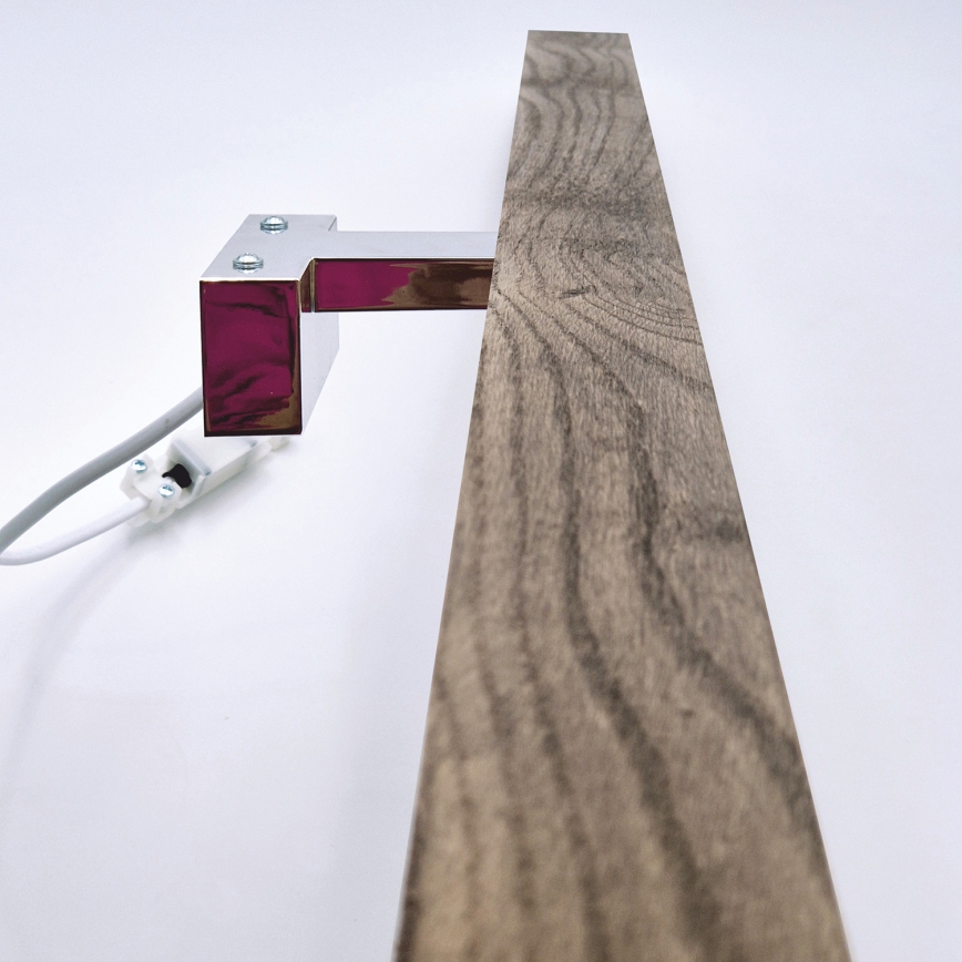 Brilagi - Kylpyhuoneen LED-peilivalo WOODY MIRROR LED/15W/230V 90 cm IP44 tammi saksanpähkinä/kiiltävä kromi