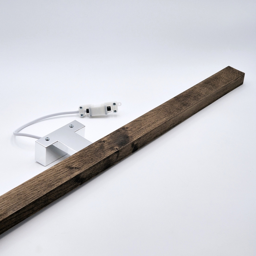 Brilagi - Kylpyhuoneen LED-peilivalo WOODY MIRROR LED/15W/230V 90 cm IP44 tammi saksanpähkinä/kiiltävä kromi