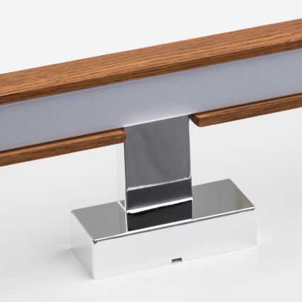 Brilagi - Kylpyhuoneen LED-peilivalo WOODY MIRROR LED/8W/230V 40 cm IP44 tammi kirsikka/kiiltävä kromi