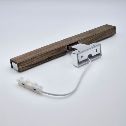 Brilagi - Kylpyhuoneen LED-peilivalo WOODY MIRROR LED/8W/230V 40 cm IP44 tammi saksanpähkinä/kiiltävä kromi