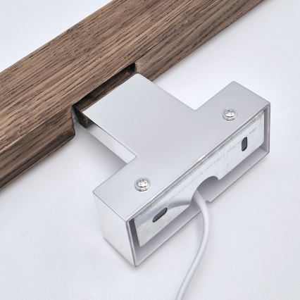 Brilagi - Kylpyhuoneen LED-peilivalo WOODY MIRROR LED/8W/230V 40 cm IP44 tammi saksanpähkinä/kiiltävä kromi