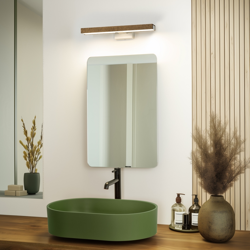 Brilagi - Kylpyhuoneen LED-peilivalo WOODY MIRROR LED/8W/230V 40 cm IP44 tammi saksanpähkinä/valkoinen