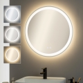 Brilagi - Lämmitetty LED-kylpyhuonepeili AVA PRO LED/18,5W/230V halkaisija 60 cm IP44 CRI 90 himmennettävä + CCT