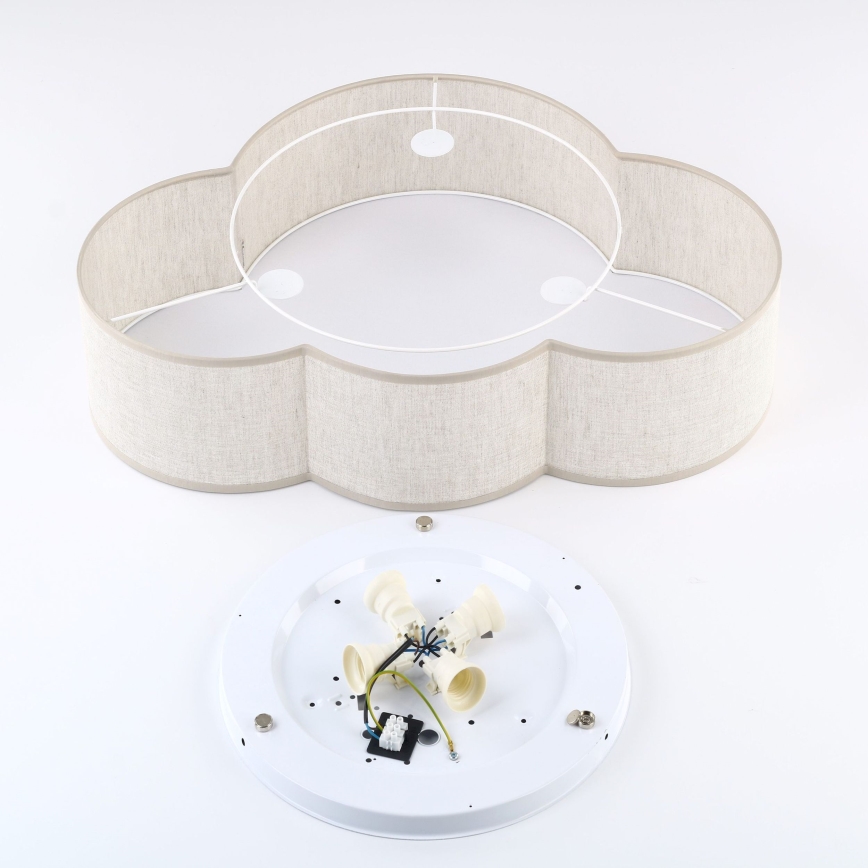 Brilagi - Lasten kattovalaisin NIMBUS LINEN 4xE27/15W/230V 46x63 cm beige