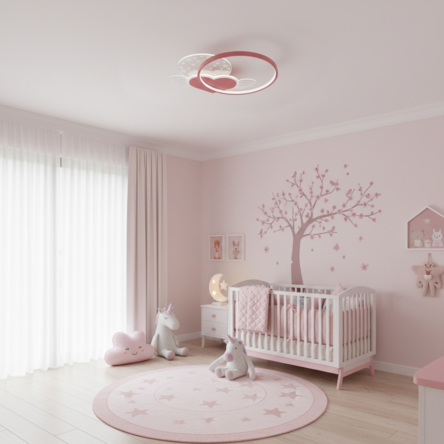 Brilagi - Lasten LED-kattovalaisin LOVE LED/48W/230V 3000/4500/6000K vaaleanpunainen
