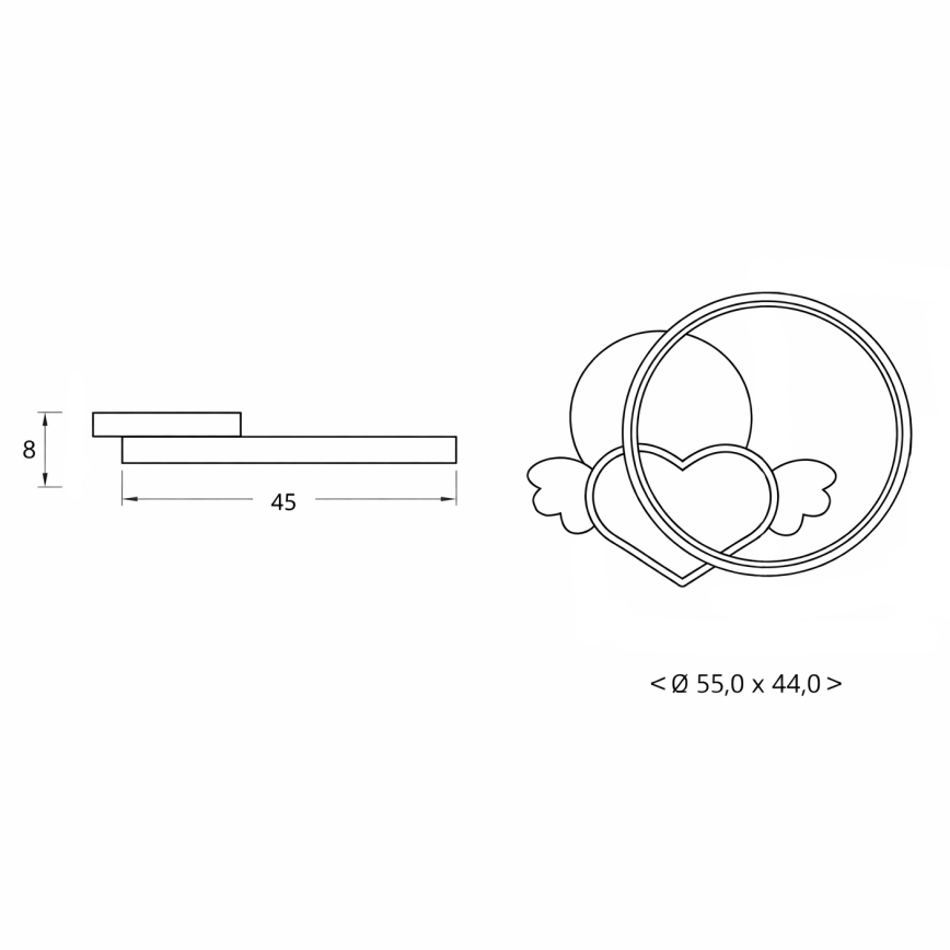 Brilagi - Lasten LED-kattovalaisin LOVE LED/48W/230V 3000/4500/6000K vaaleanpunainen