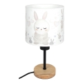 Brilagi - Lasten pöytälamppu BOBO WOOD 1xE27/25W/230V tammi/musta/valkoinen/pupukuosi