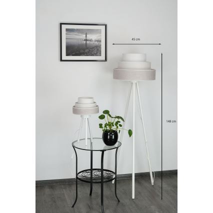 Brilagi - Lattialamppu ALASKA LUNETA 1xE27/15W/230V harmaa/kerma