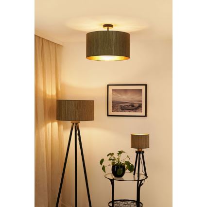 Brilagi - Lattialamppu BOSTON ROLLER 1xE27/15W/230V olki ruskea/kulta