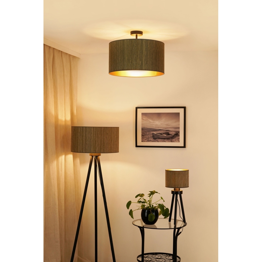 Brilagi - Lattialamppu BOSTON ROLLER 1xE27/15W/230V olki ruskea/kulta