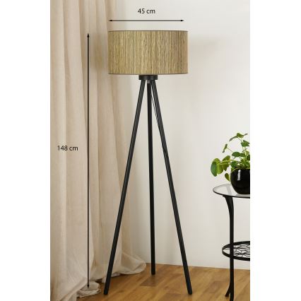 Brilagi - Lattialamppu BOSTON ROLLER 1xE27/15W/230V olki ruskea/kulta