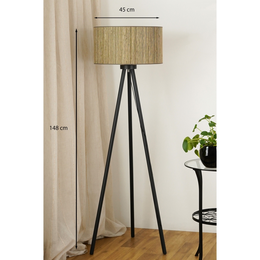 Brilagi - Lattialamppu BOSTON ROLLER 1xE27/15W/230V olki ruskea/kulta