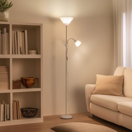 BRILAGI - Lattiavalaisin ARIANA 1xE27/100W/230V + 1xE14/25W valkoinen