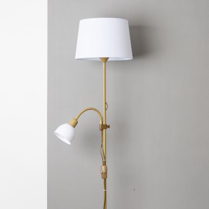 Brilagi - Lattiavalaisin CERIA 1xE27/100W/230V + 1xE14/25W kulta/valkoinen