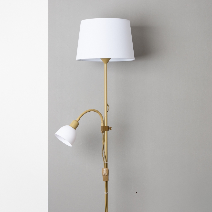 Brilagi - Lattiavalaisin CERIA 1xE27/100W/230V + 1xE14/25W kulta/valkoinen