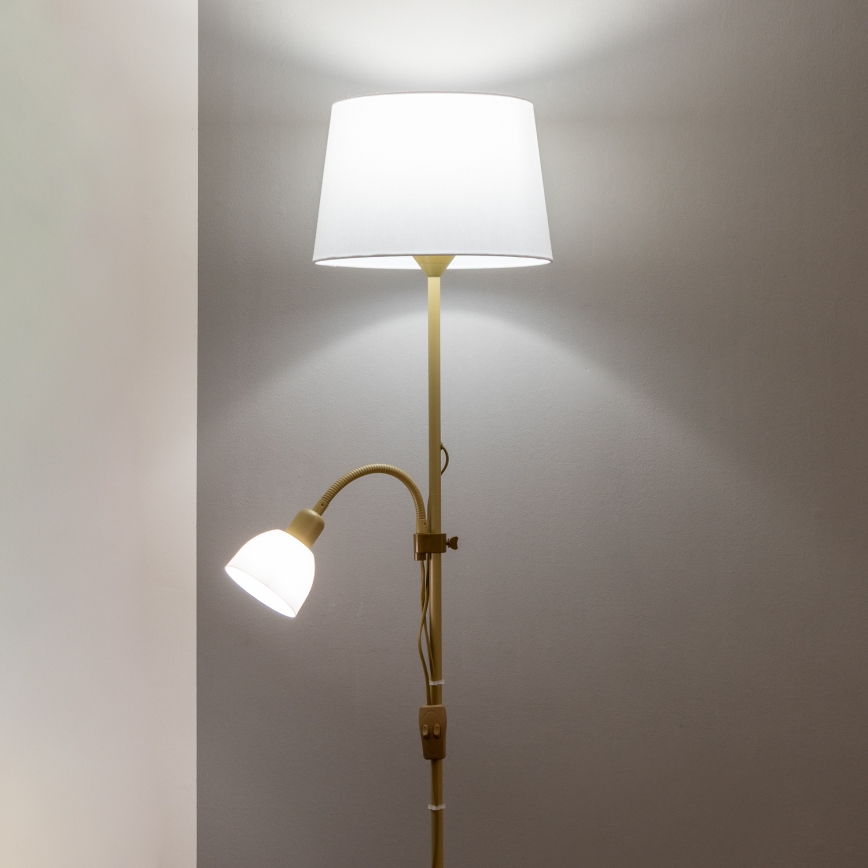 Brilagi - Lattiavalaisin CERIA 1xE27/100W/230V + 1xE14/25W kulta/valkoinen