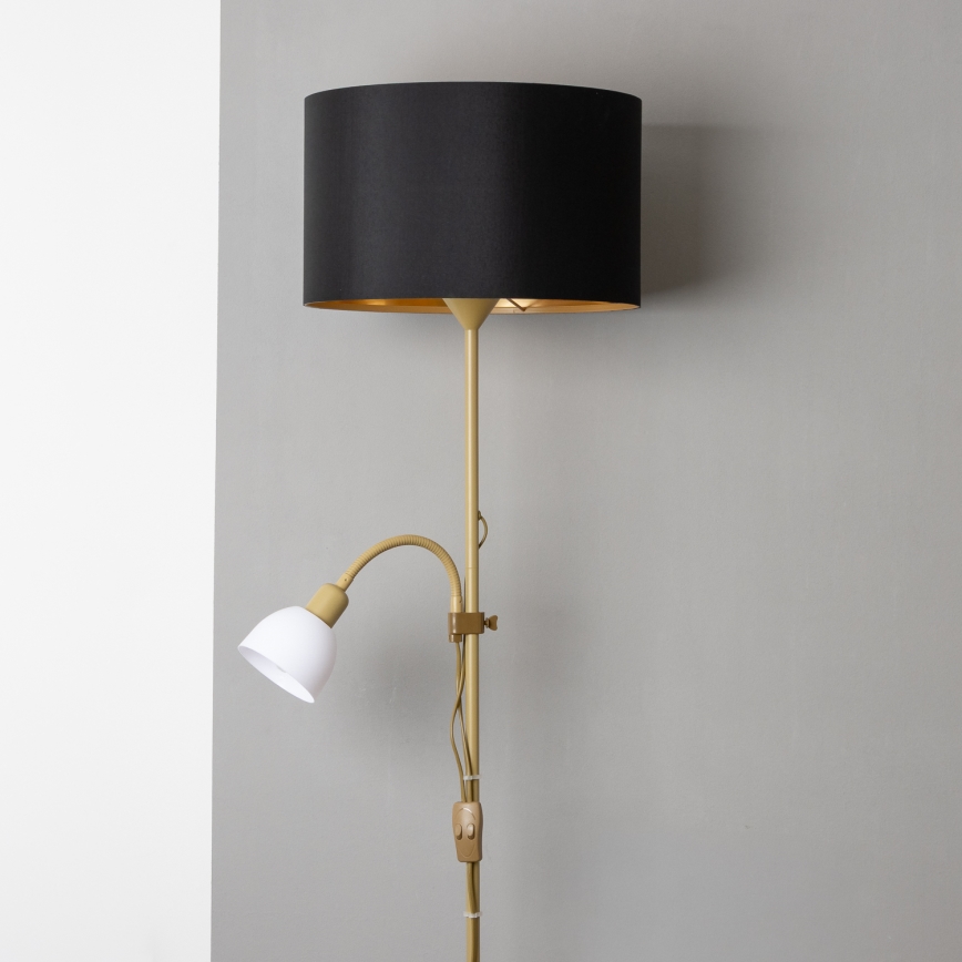 Brilagi - Lattiavalaisin CERIA 1xE27/100W/230V + 1xE14/25W kultainen/musta