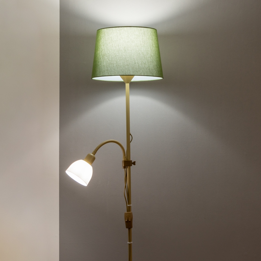 Brilagi - Lattiavalaisin CERIA 1xE27/100W/230V + 1xE14/25W kultainen/vihreä
