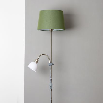 Brilagi - Lattiavalaisin CERIA 1xE27/100W/230V + 1xE14/25W mattakromi/vihreä