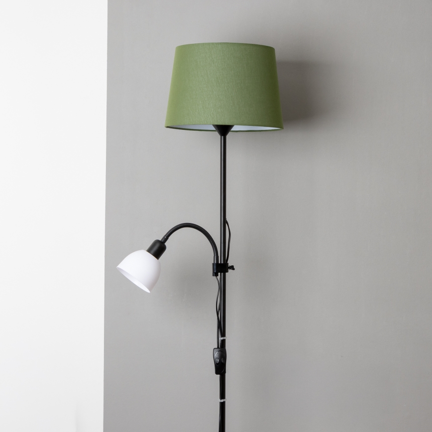 Brilagi - Lattiavalaisin CERIA 1xE27/100W/230V + 1xE14/25W musta/vihreä