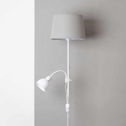 Brilagi - Lattiavalaisin CERIA 1xE27/100W/230V + 1xE14/25W valkoinen/harmaa
