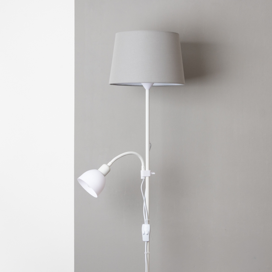 Brilagi - Lattiavalaisin CERIA 1xE27/100W/230V + 1xE14/25W valkoinen/harmaa