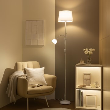 Brilagi - Lattiavalaisin CERIA 1xE27/100W/230V + 1xE14/25W valkoinen