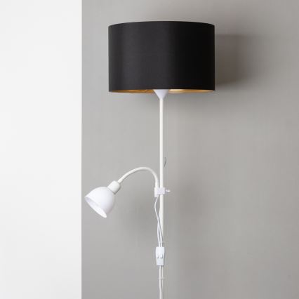 Brilagi - Lattiavalaisin CERIA 1xE27/100W/230V + 1xE14/25W valkoinen/musta