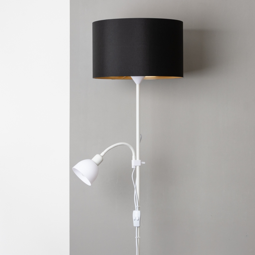 Brilagi - Lattiavalaisin CERIA 1xE27/100W/230V + 1xE14/25W valkoinen/musta