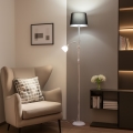 Brilagi - Lattiavalaisin CERIA 1xE27/100W/230V + 1xE14/25W valkoinen/musta