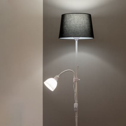 Brilagi - Lattiavalaisin CERIA 1xE27/100W/230V + 1xE14/25W valkoinen/musta