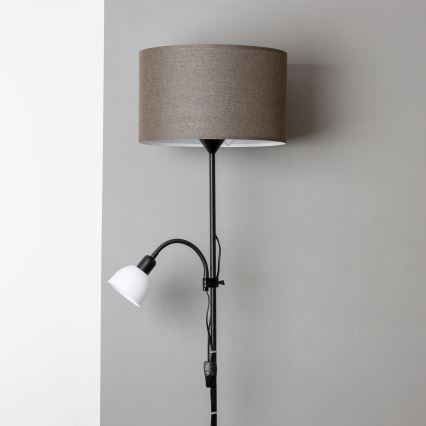 Brilagi - Lattiavalaisin CERIA 2-in-1 1xE27/100W/230V + 1xE14/25W musta/ruskea