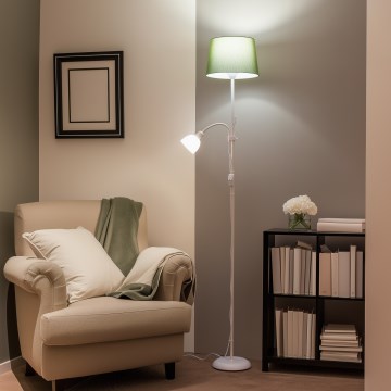 Brilagi - Lattiavalaisin CERIA 2‑in‑1 1xE27/100W/230V + 1xE14/25W valkoinen/vihreä