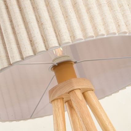 Brilagi - Lattiavalaisin NORDIC WAVE 1xE27/15W/230V puu/pellava