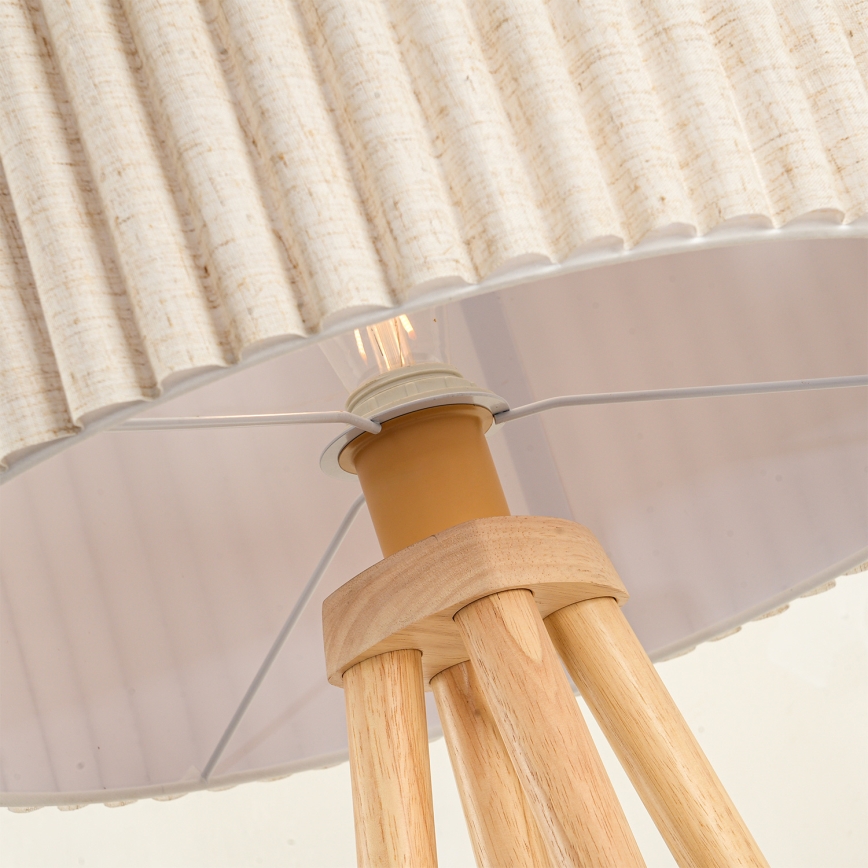 Brilagi - Lattiavalaisin NORDIC WAVE 1xE27/15W/230V puu/pellava