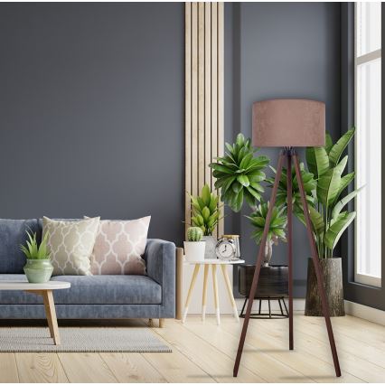 Brilagi - Lattiavalaisin VELVET 1xE27/60W/230V ruskea/beige