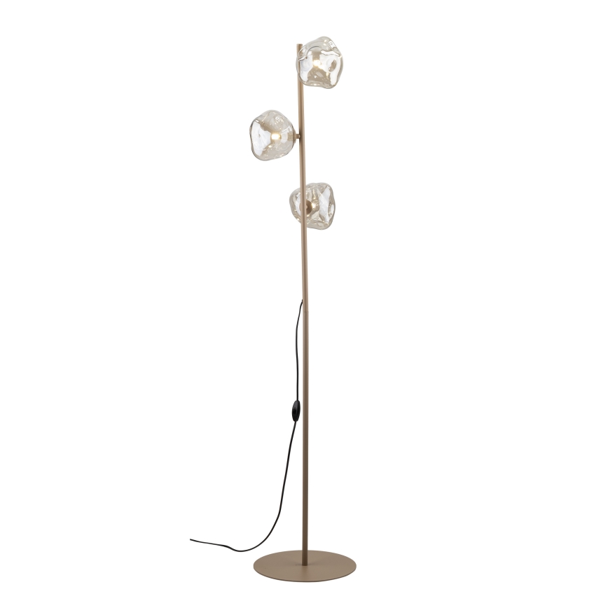 Brilagi - Lattiavalaisin VULCANO 3xG9/8W/230V beige/savunbeige
