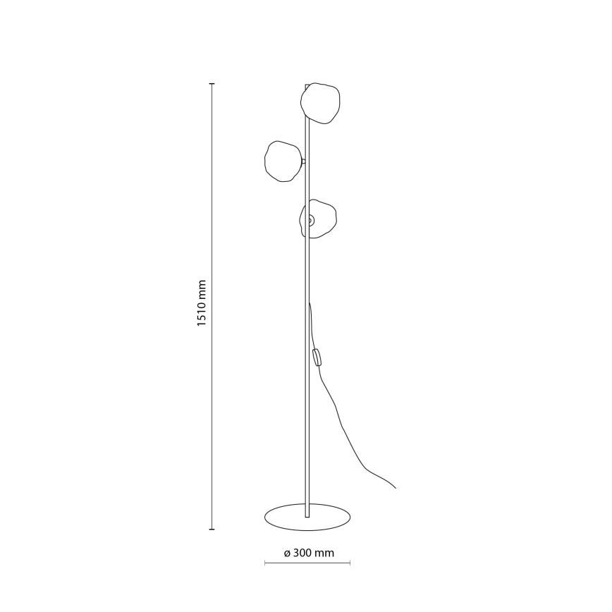 Brilagi - Lattiavalaisin VULCANO 3xG9/8W/230V beige/savunbeige