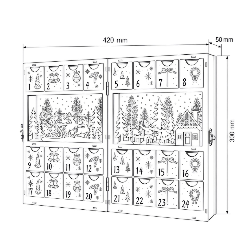 BRILAGI - LED-adventtikalenteri LED/2xAA