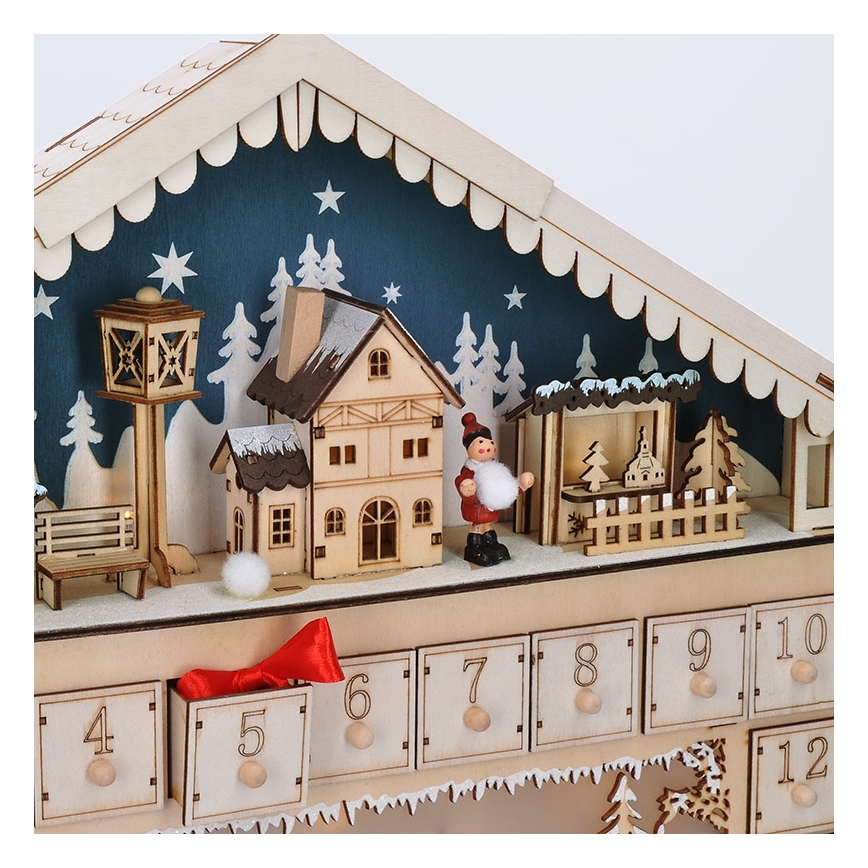 Brilagi - LED-adventtikalenteri LED/2xAA mänty