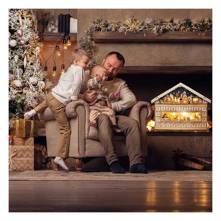 Brilagi - LED-adventtikalenteri LED/2xAA mänty