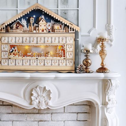 Brilagi - LED-adventtikalenteri LED/2xAA mänty