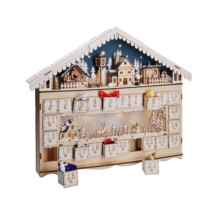 Brilagi - LED-adventtikalenteri LED/2xAA mänty