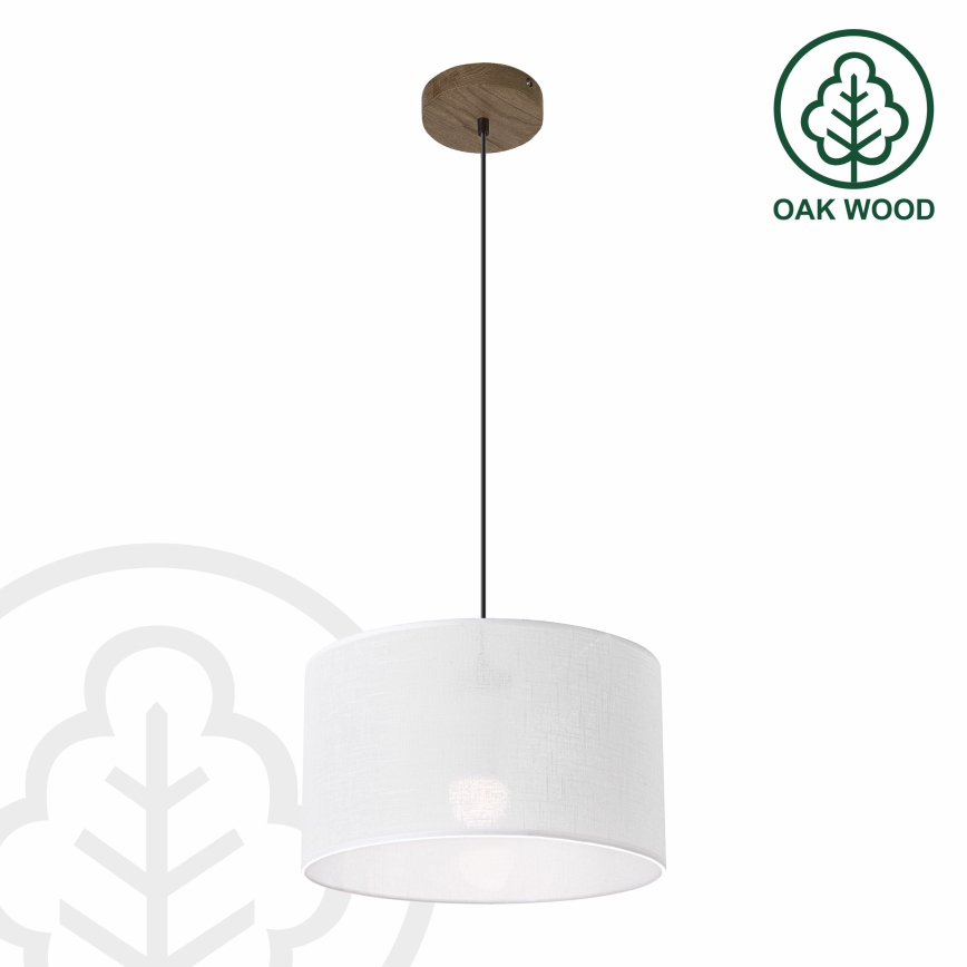 Brilagi - LED Ripustettava kattovalaisin ANTHONY 1xE27/60W/230V tammi-pähkinä/valkoinen