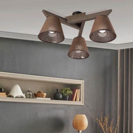 Brilagi - LED Pinta kattovalaisin ANTHONY 3xE14/40W/230V tammi-pähkinä/ruskea