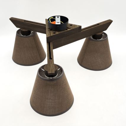 Brilagi - LED Pinta kattovalaisin ANTHONY 3xE14/40W/230V tammi-pähkinä/ruskea