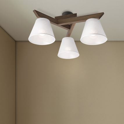 Brilagi - LED Pinta kattovalaisin ANTHONY 3xE14/40W/230V tammi-pähkinä/valkoinen