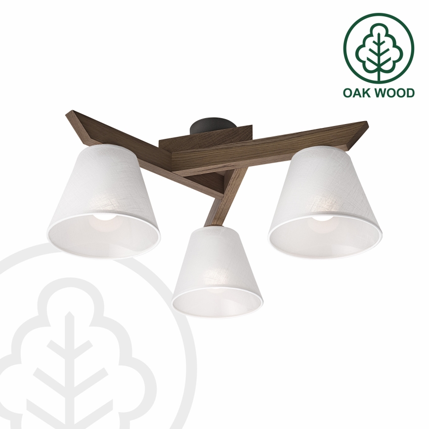 Brilagi - LED Pinta kattovalaisin ANTHONY 3xE14/40W/230V tammi-pähkinä/valkoinen