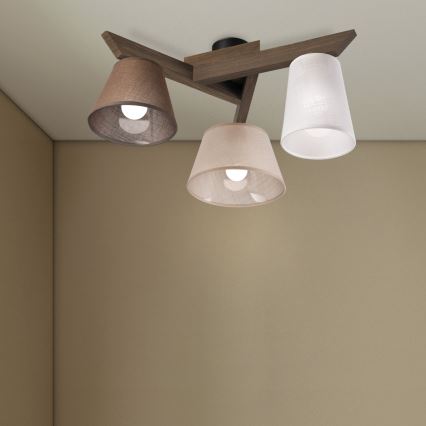 Brilagi - LED Pintakiinnitteinen kattovalaisin ANTHONY 3xE14/40W/230V tammi-pähkinä